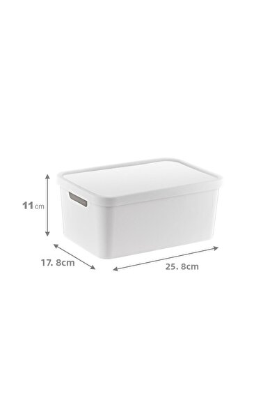 Smartware Set of 4 White Stafi Box - Multi-Purpose, with Lid, 4.5 Lt