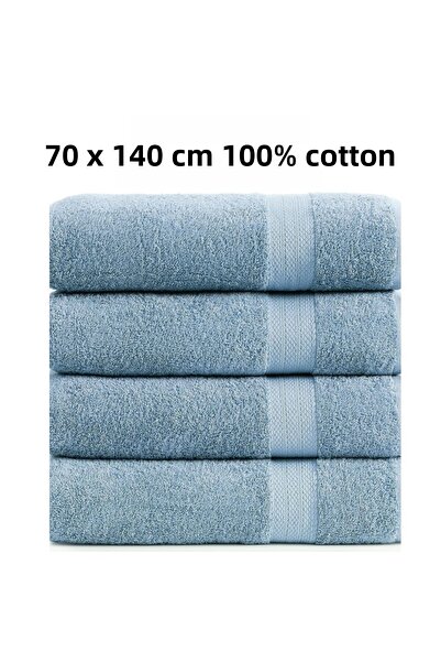 KAYABEY HOME Prosop de baie moale 100% bumbac cu dungi albastre 70x140