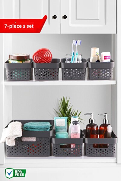 Nandy Home 7 Pieces - Cornered Penta Basket, Multi-Purpose Organizer