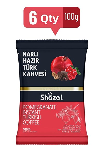 Shazel قهوة تركية سريعة التحضير مع الرمان 100 جرام× 6 قطع