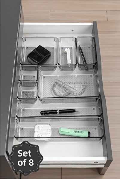 Vienev 8-Piece In-Drawer Modular Organizer Organizer 2x(D.K.DKDRTGN K.KARE) 1x(O.DKDRTGN B.KARE)
