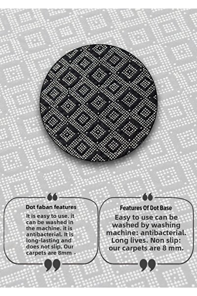 Chilai Home Dalmata Diameter Bath Rug Djt 140x140 Cm, Bathroom Rug, Bath Mat Washable