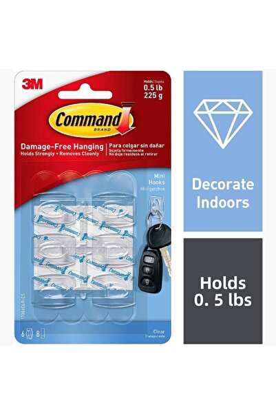 3M 6-Piece Clear Hook Set - Mini