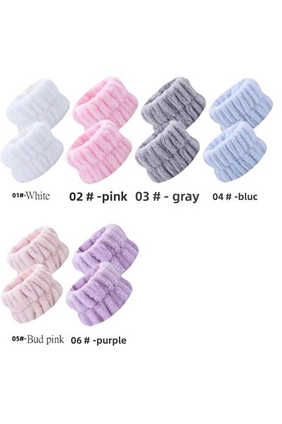 MEŞELİ TEKSTİL 2 Pieces Extra Soft Water Absorbent Wristband - Face Washing Armband Athlete Spa Wristband (Set)