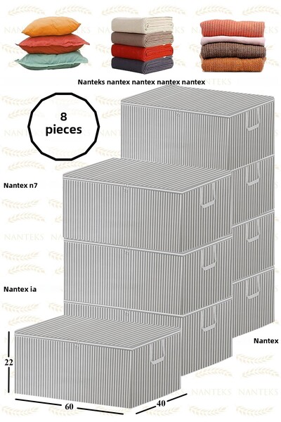 Nanteks Large Size Striped Base Six Bag - 60X40X22 - 8 Pcs