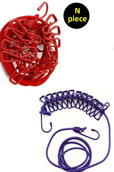 usin 2 bucăți cu 12 agrafe, elastic portabil, pentru balcon, coridor, acasă, dormitor, birou, frânghie pentru agățat rufe