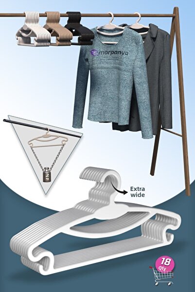 Morpanya 18 Pieces Skirt Pants Scarf Outfit Garment Clothes Hanger