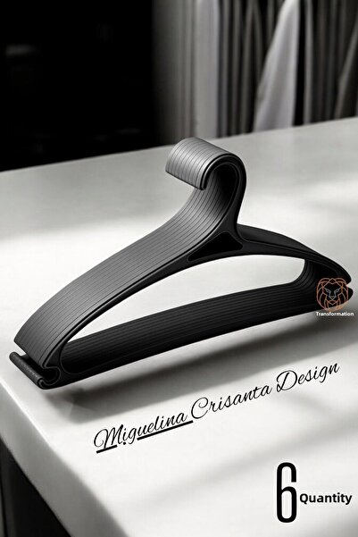 Transformacion مجموعة شماعات بتصميم أسود من M.Crisanta - شماعات ملابس مكونة م...