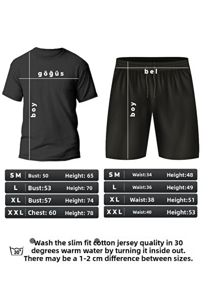 uyguntarz Σετ σορτς μπλουζάκι με στάμπα Unisex Hismercies Design