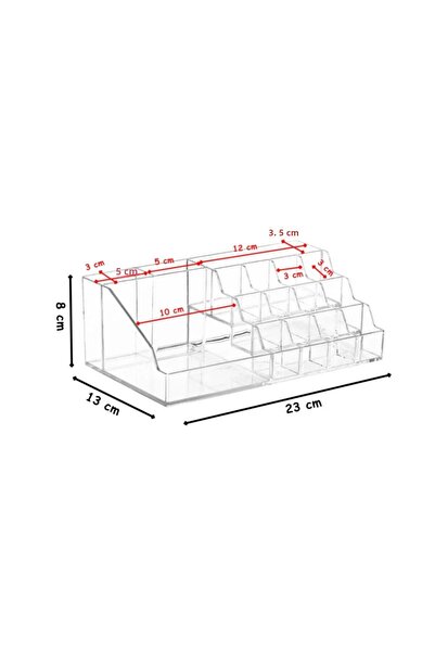 Flash Bazaar منظم مكياج أكريليك بثلاثة أدراج مكون من 20 حجرة