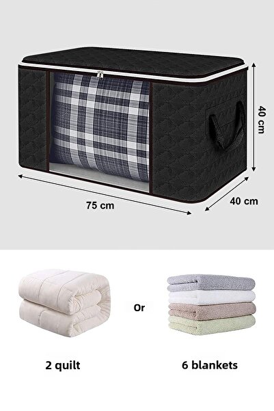 REKHOME 6 Pieces Black Large Size Pillow with Window Quilt Sweater Hurcu / 75x40x40