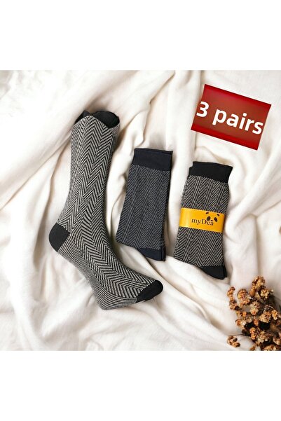 myDea Șosete pentru bărbați, pachet de 3, jacquard de lux