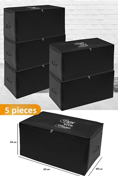 Serstil 5 قطع - حقيبة سوداء متوسطة الحجم 63 × 40 × 34 سم