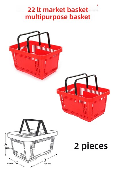 Manken İstanbul 22 Liter Market Basket with 2 Handles - Shopping Basket