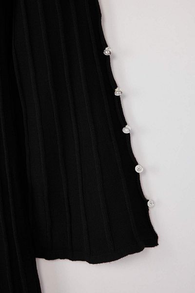 Trendyol Curve Black Corded Accessory Detailed Knitwear Dress Tbbaw26Ah00000