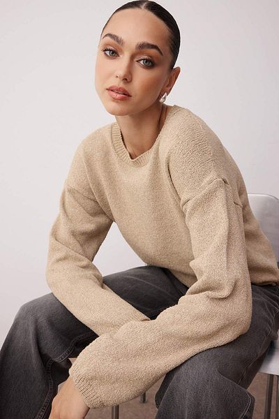 Trendyol Collection Stone More Sustainable Cotton Wide Fit Basic Knitwear Πουλόβερ TWOAW26KZ00107