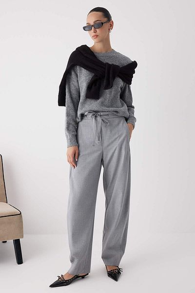Trendyol Collection Anthracite Alpaca Wool Blended Premium/Special Yarn Wide Fit Basic Knitwear Sweater Twoaw26Kz00080