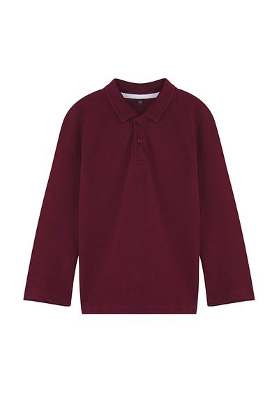TRENDYOLKIDS Μαύρο-μπορντό 2 τεμαχίων Unisex βαμβακερό Basic Regular/Normal Fit Polo γιακά πλεκτό μπλουζάκι