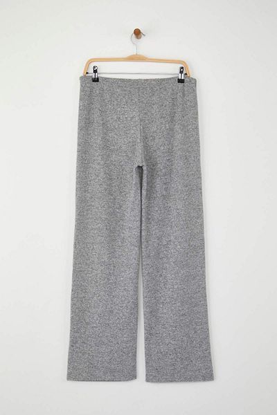 Trendyol Collection Pantaloni tricotati elastici cu picioare late/antracit cu detaliu de cravata TWOAW26PL00025