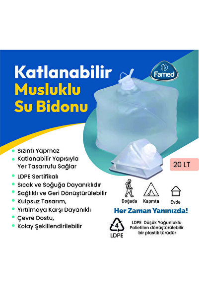 Famed KATLANABİLİR SU BİDONU 20 LT