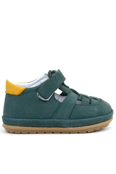 Rakerplus Muppet Genuine Leather Green Yellow Velcro Anatomical Baby Sandals Shoes