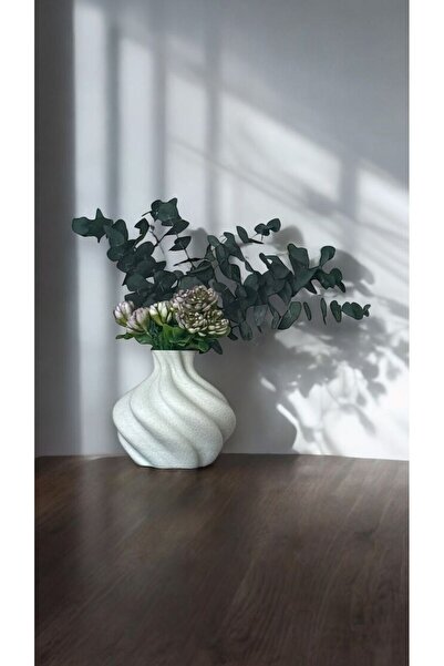 Limon 3D Desing Vasă cu aspect de beton - Decor pentru sufragerie - Decor pentru dormitor, sufragerie din plastic