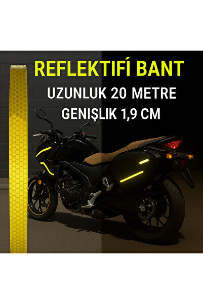 opersan Prismatik Sarı Şerit 20 Metre Uzunluk 1,9 Cm Genişlik Reflektör Bant