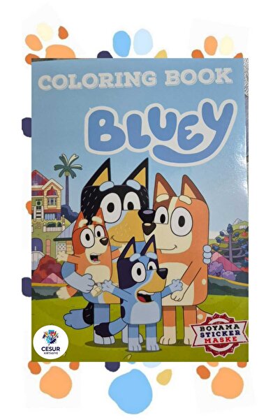 Coloring Book Bluey Boyama Kitabı Stickerlı Maskeli