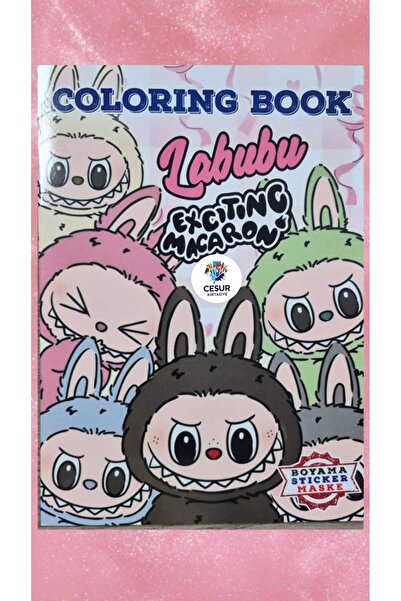 Coloring Book Labubu Boyama Kitabı Stickerlı Arka Kapak Kesilerek Maskeli Boyanacak Sayısı 16