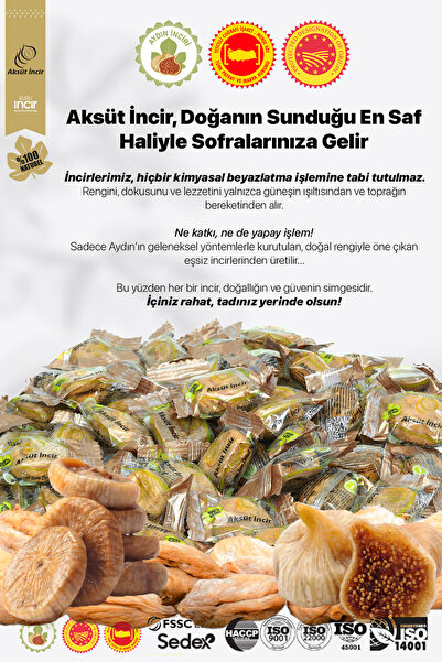 mehmet aksüt aksüt group Tek Tek Paketli Premium 1000g Kuru Incir Flat Bottom Paket