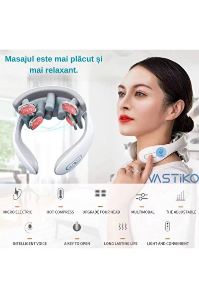 VASTiKO Aparat Inteligent De Masaj Cervical , Terapie Cu Infraroșu, Pentru Gât Și Umeri, 42°c, Smart