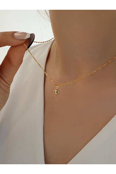 DİAMİNE PIRLANTA 14 Ayar Altın Singapur Zincir Mini Kalp Kolye