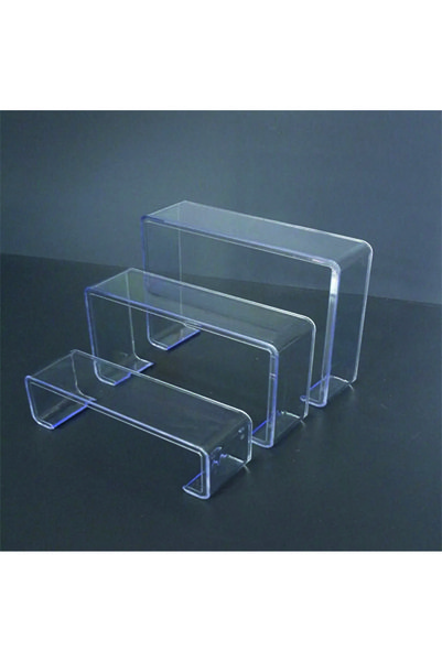 Modern Raf Suport de afișare pentru pantofi Set de 3 scări din plexiglas transparent