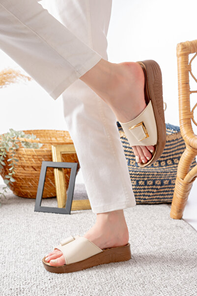 Slipcat Kadın Ultra Yumuşak Soft Taban Dolgu Topuk Ortopedik İçi Pedli Günlük Anne Terliği