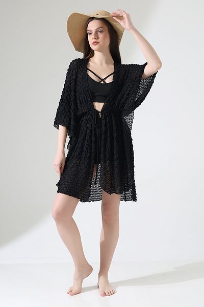 Esberin Front Lace Embossed Pattern Pareo