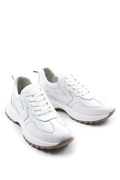 Ayakkabıhane Pantofi sport de damă confortabili, alb, din piele naturală, în interior și în exterior Ah08136261606