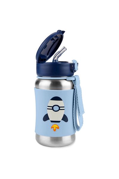 Skip Hop Zoo Stainless Steel Water Bottle with Straw 350 ml Rocket