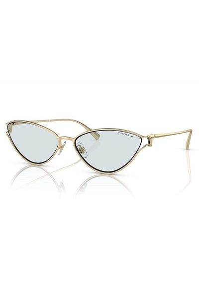Tiffany Co. Sunglasses Women 3095 6196/Mf 61-16, Gold Color, Cat Eye Frame
