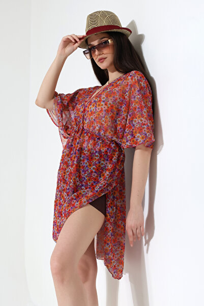 Esberin Front Lace Patterned Tulle Pareo