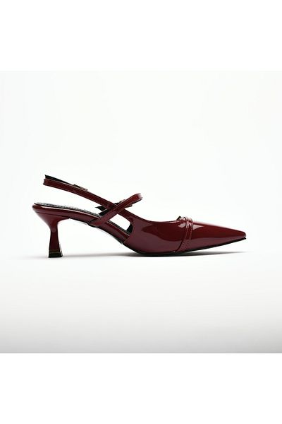 Sister in Love Asta Short Heeled Buckle Patent Leather Stiletto