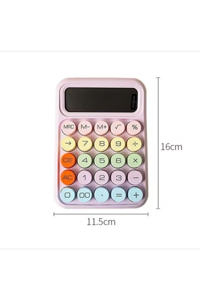BEYZANA Pinterest Renkli Hesap Makinesi | 10 Haneli Yuvarlak Tuşlu Şirin Hesap Makinesi