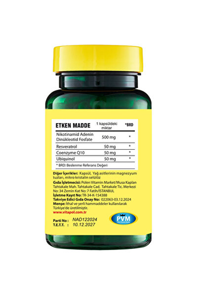 Vitapol Vıtanad Nad 500MG Resveratrol Koenzim 60 Kapsül