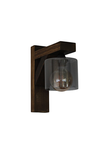 Otantik Çarşı Authentic Bazaar Wooden Sconce with Smoked Glass