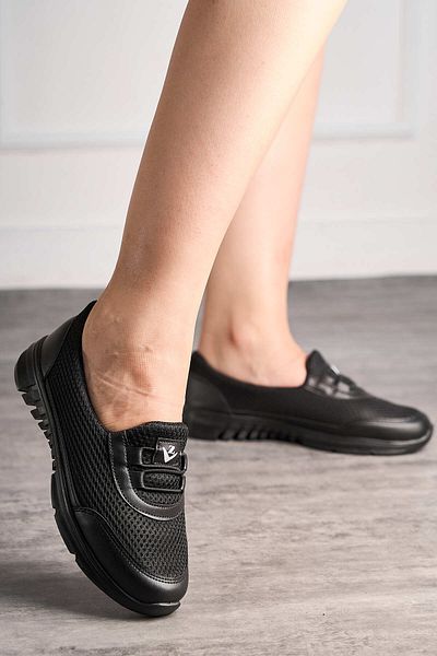 İmerShoes Pantofi sport negri pentru femei de zi cu zi, cu șireturi din cauciuc, plasă, respirabil, confortabil, cu talpă anti-alunecare, pantofi 3005