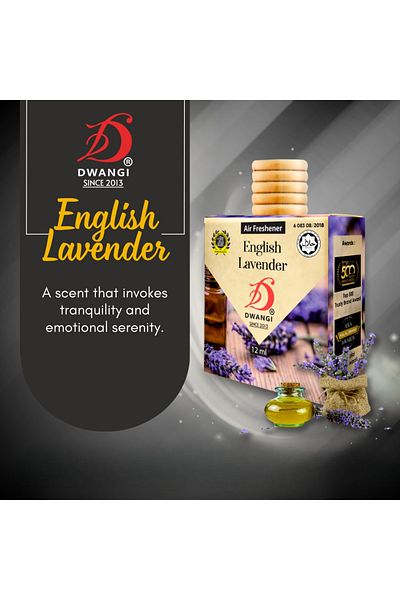 Dwangi Car Air Freshener – 12ml Long-Lasting Natural English Lavender Perfume for Car & Home