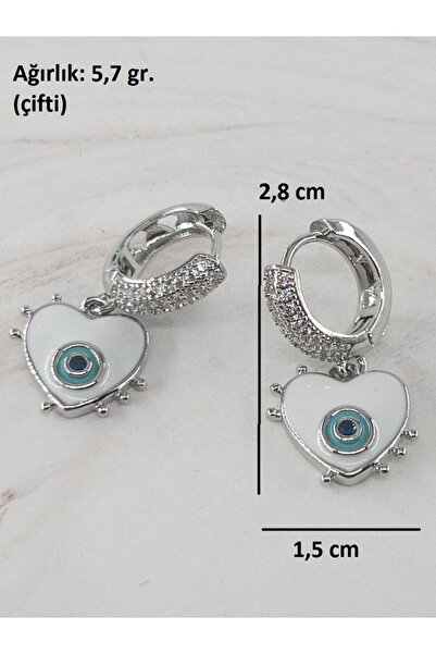Siya Silver Zircon Stone Evil Eye Beaded Eye Steel Earrings