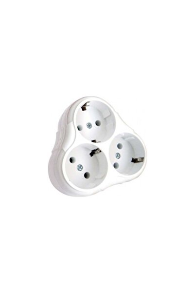 FETİH Topraklı Üçlü Fiş Priz Yonca Golyat 3lü Adet