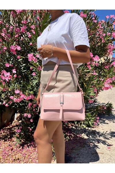 VAZIRADK حقيبة كتف فيلورا جلدية لامعة