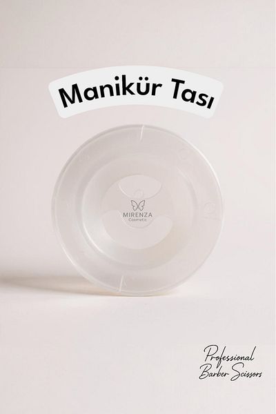 mirenza cosmetic وعاء مانيكير بلاستيكي شفاف