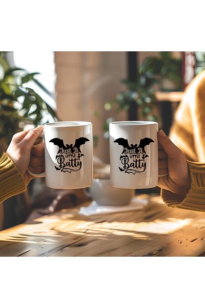 BB TRADE Just a Little Designed White Ceramic Printed Mug 330ml
